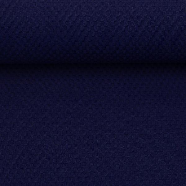 Baumwoll-Jacquardjersey Waffelstruktur Dunkelblau by Swafing